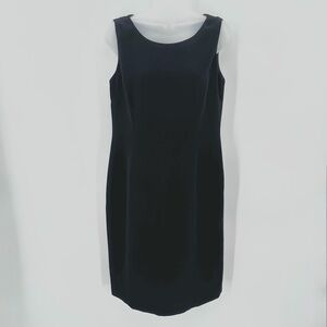 Le Suit Black Sheath Dress Womens 8 Zip Classic Sleeveless Career Classic Black